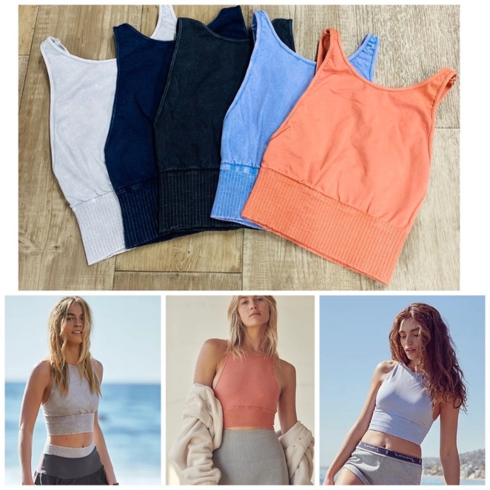 Free People Good Karma High-Neck Crop Tank